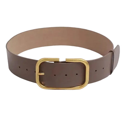 Ceinture grande taille femme — cuir véritable et large sangle