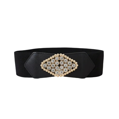 Ceinture large élastique à boucle pour femme
