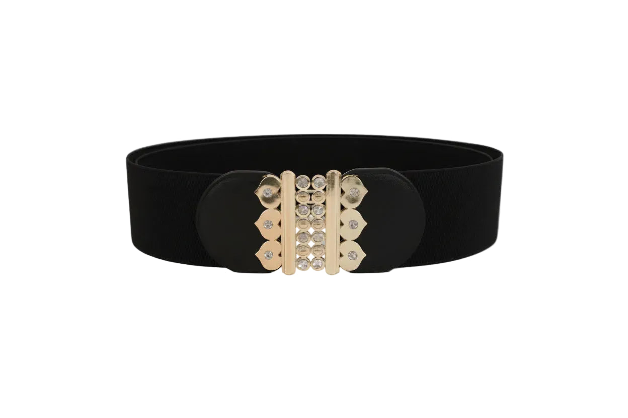 Ceinture large élastique à boucle pour femme