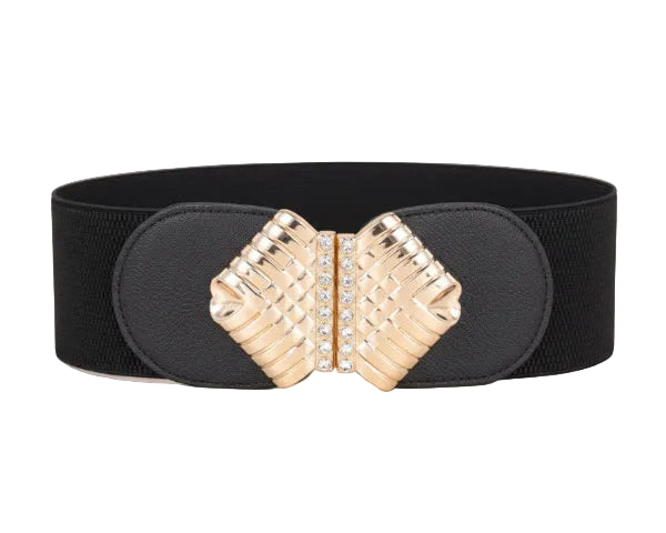 Ceinture large élastique à boucle pour femme
