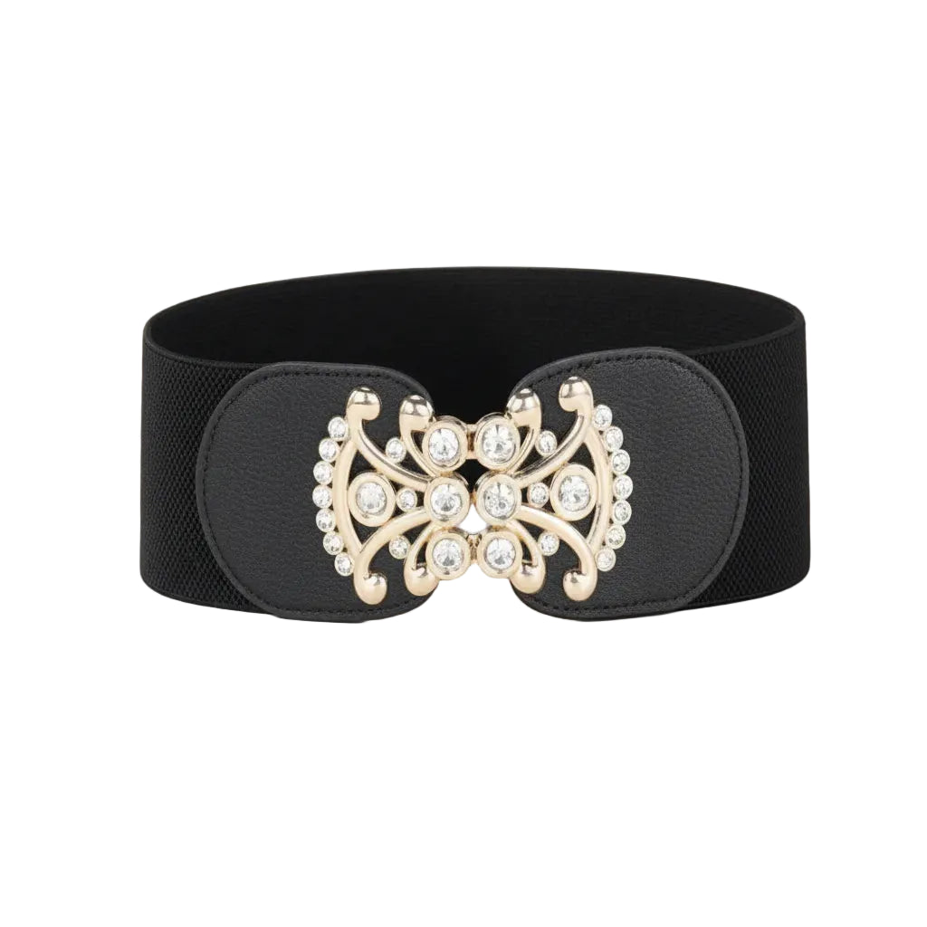 Ceinture large élastique à boucle pour femme