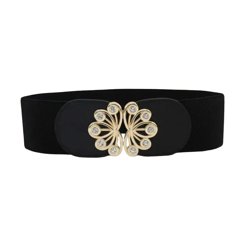 Ceinture large élastique à boucle pour femme