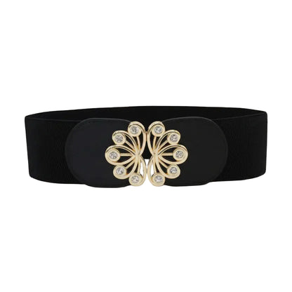 Ceinture large élastique à boucle pour femme