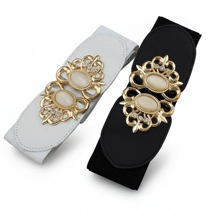Ceinture large élastique femme – Boucle rétro
