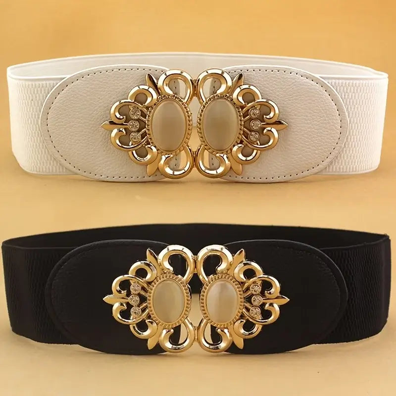 Ceinture large élastique femme – Boucle rétro