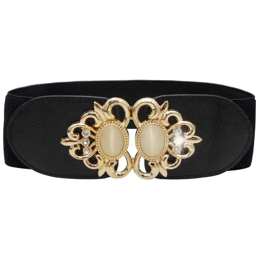 Ceinture large élastique femme – Boucle rétro