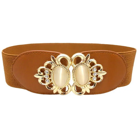 Ceinture large élastique femme – Boucle rétro