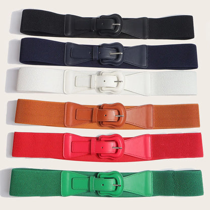 Ceinture large élastique femme boucle design