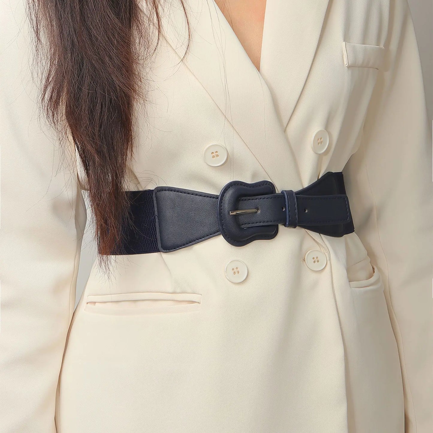 Ceinture large élastique femme boucle design