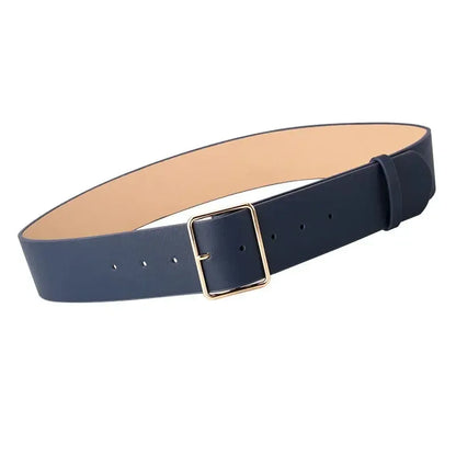 Ceinture large en simili cuir pour femme avec boucle ardillon