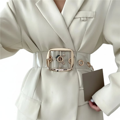 Ceinture large transparente pour femme