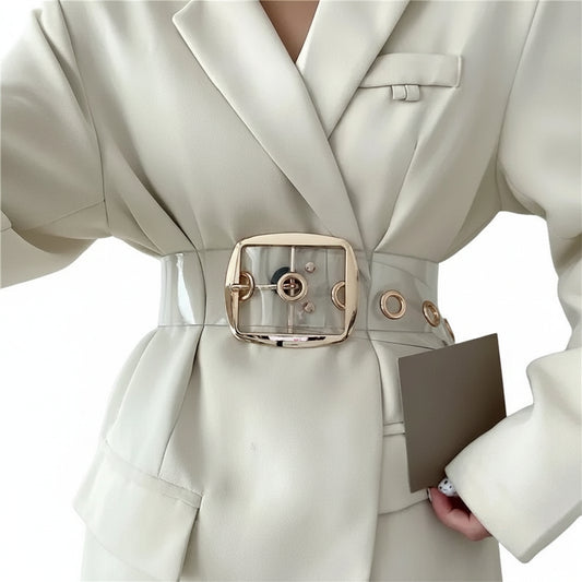 Ceinture large transparente pour femme