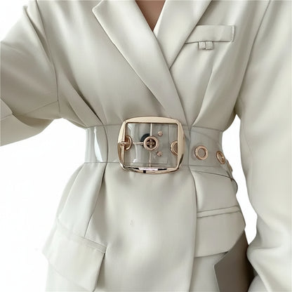 Ceinture large transparente pour femme