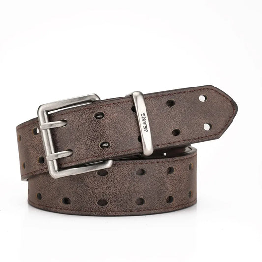 Ceinture rétro classique en simili cuir pour hommes et femmes
