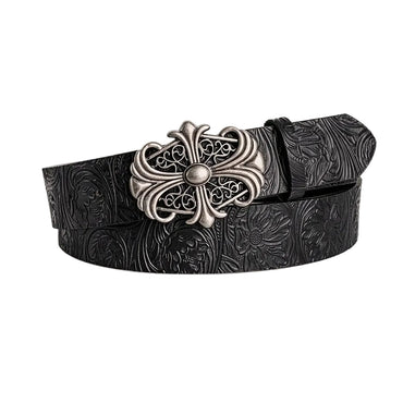 Ceinture rétro noire pour homme et femme