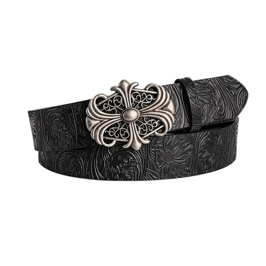 Ceinture rétro noire pour homme et femme
