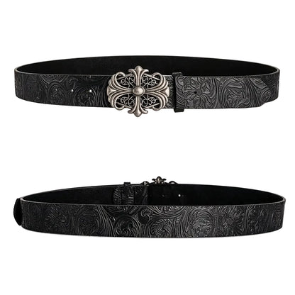 Ceinture rétro noire pour homme et femme