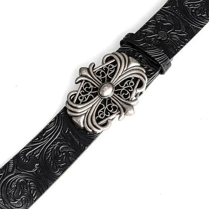Ceinture rétro noire pour homme et femme