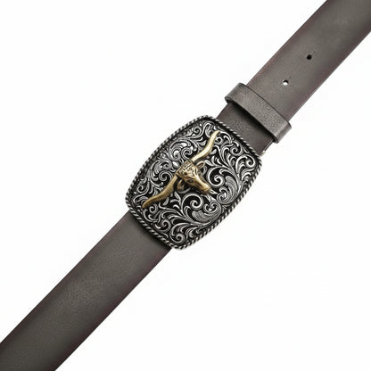 Ceinture western à motif tête de taureaux pour homme et femme