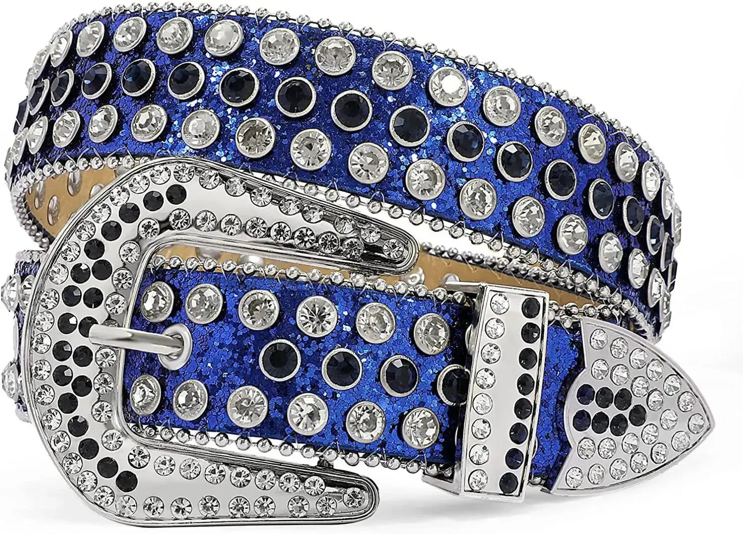 Ceinture western femme à strass diamant et clous décoratifs