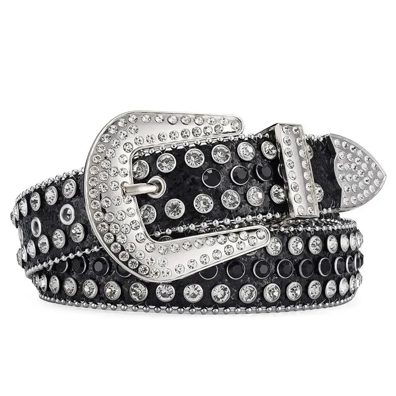 Ceinture western femme à strass diamant et clous décoratifs