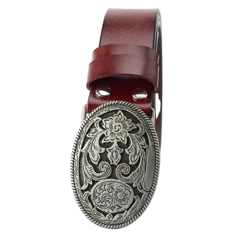 Ceinture western femme avec motif arabesque décoratif