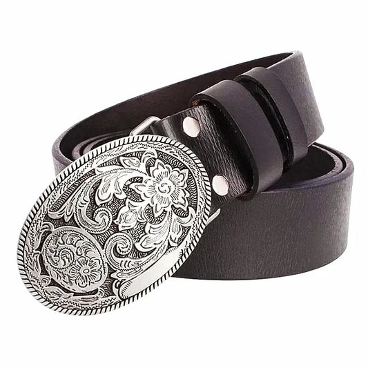 Ceinture western femme avec motif arabesque décoratif