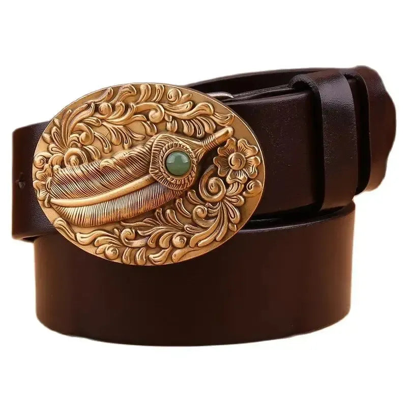 Ceinture western pour homme et femme – Motif pleine fleur