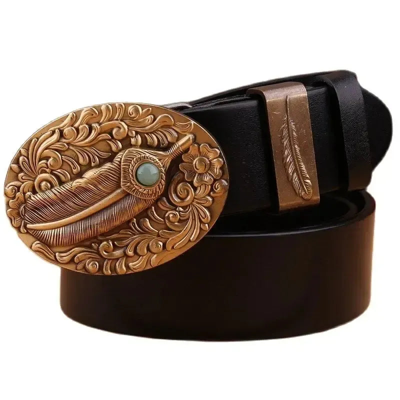 Ceinture western pour homme et femme – Motif pleine fleur