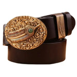 Ceinture western pour homme et femme – Motif pleine fleur - Vignette | Ceintelle
