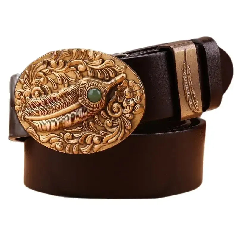 Ceinture western pour homme et femme – Motif pleine fleur
