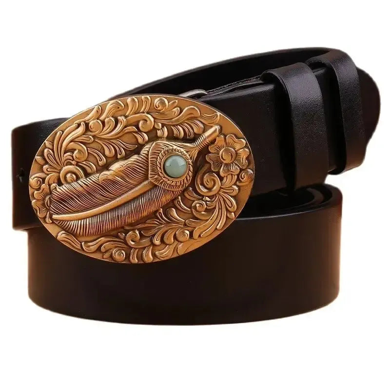 Ceinture western pour homme et femme – Motif pleine fleur