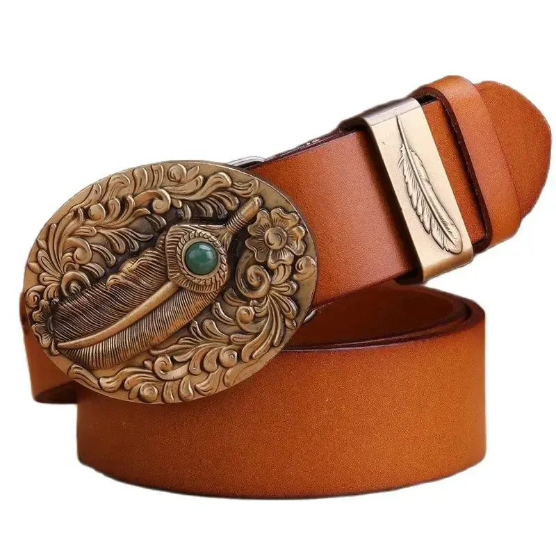 Ceinture western pour homme et femme – Motif pleine fleur