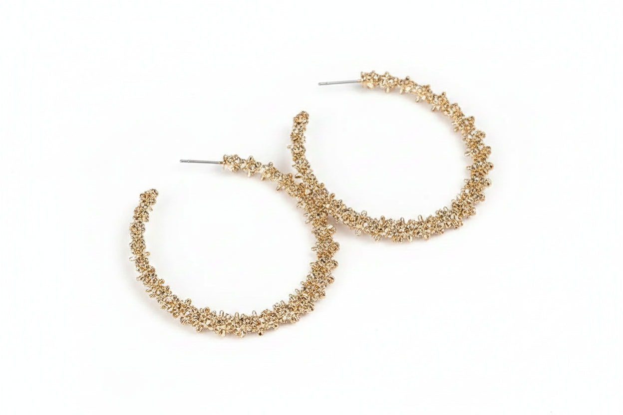 Boucles d’oreilles créoles Glam Circle – Strass grand cercle