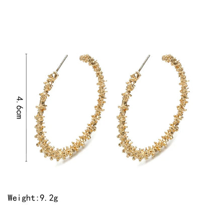 Boucles d’oreilles créoles Glam Circle – Strass grand cercle