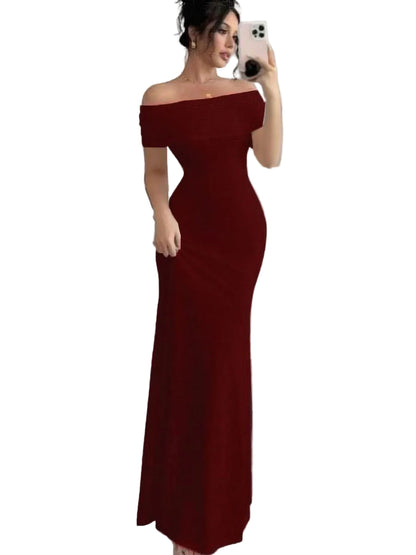 Robe de Soirée Chic – Coupe Épaules Dénudées