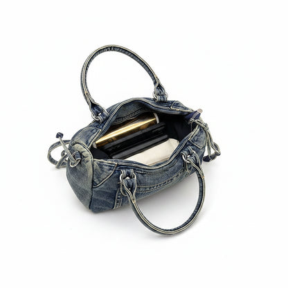 Sac en denim bleu pour femme style streetwear luxe