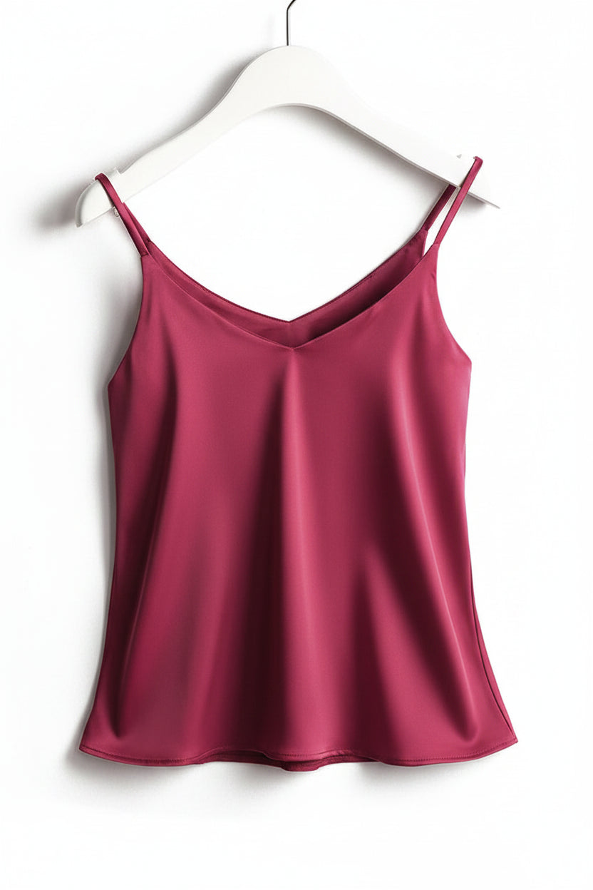 Haut à bretelles spaghetti pour femme, col en V licou