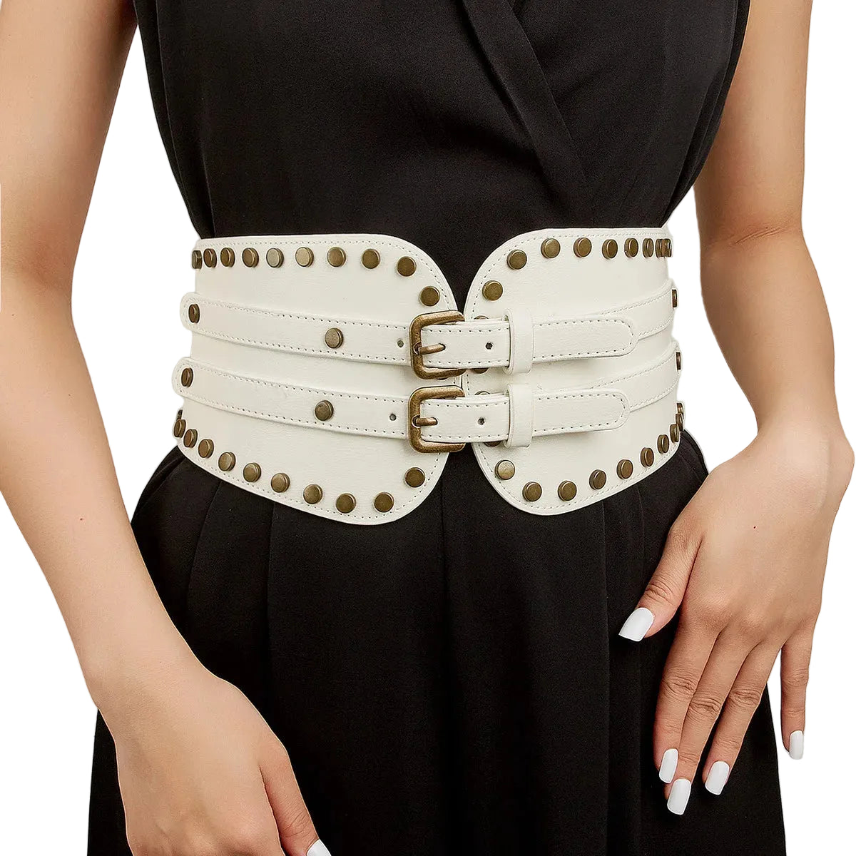 Ceinture corset à rivets pour femme