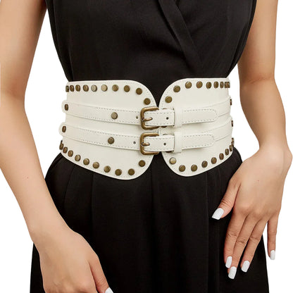 Ceinture corset à rivets pour femme