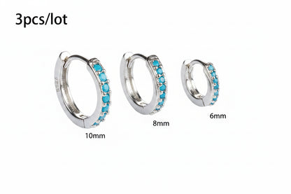 Ensemble Simple en acier inoxydable cristal petite boucle d'oreille femmes