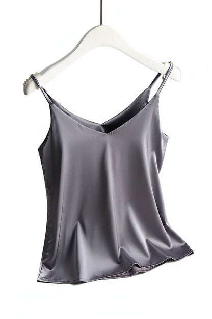 Haut à bretelles spaghetti pour femme, col en V licou