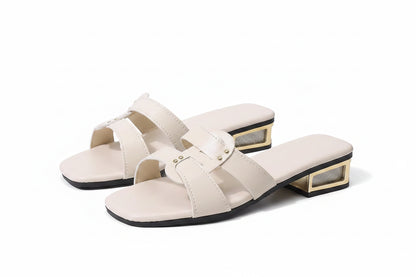 Sandales à talon épais et bout carré à brides croisées, Printemps/Été