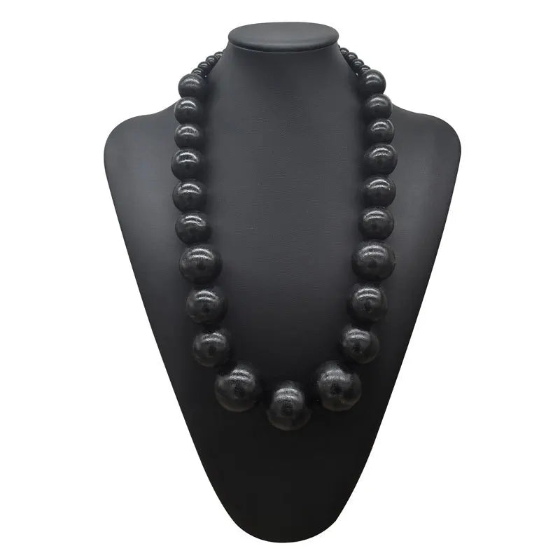 Collier de perles en bois fait à la main pour femme