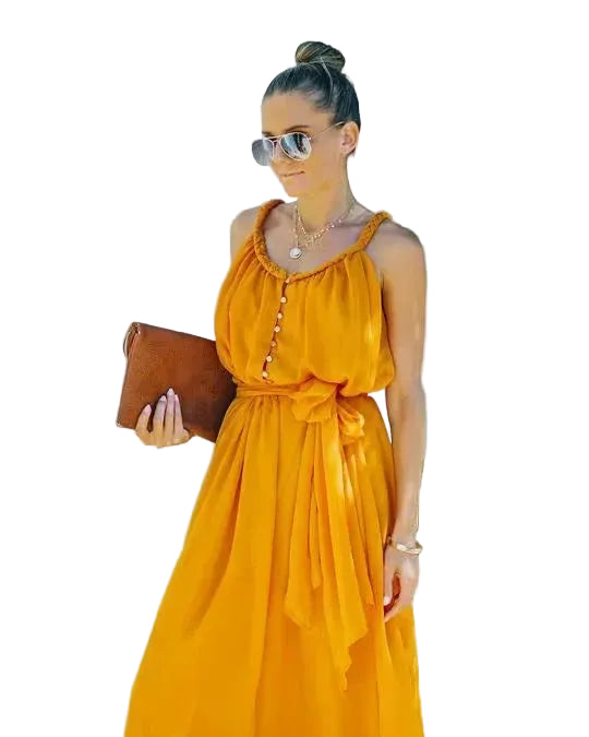 Robe Femme Sans Manches & Sans Bretelles – Robe Printemps Été Élégante et Légère
