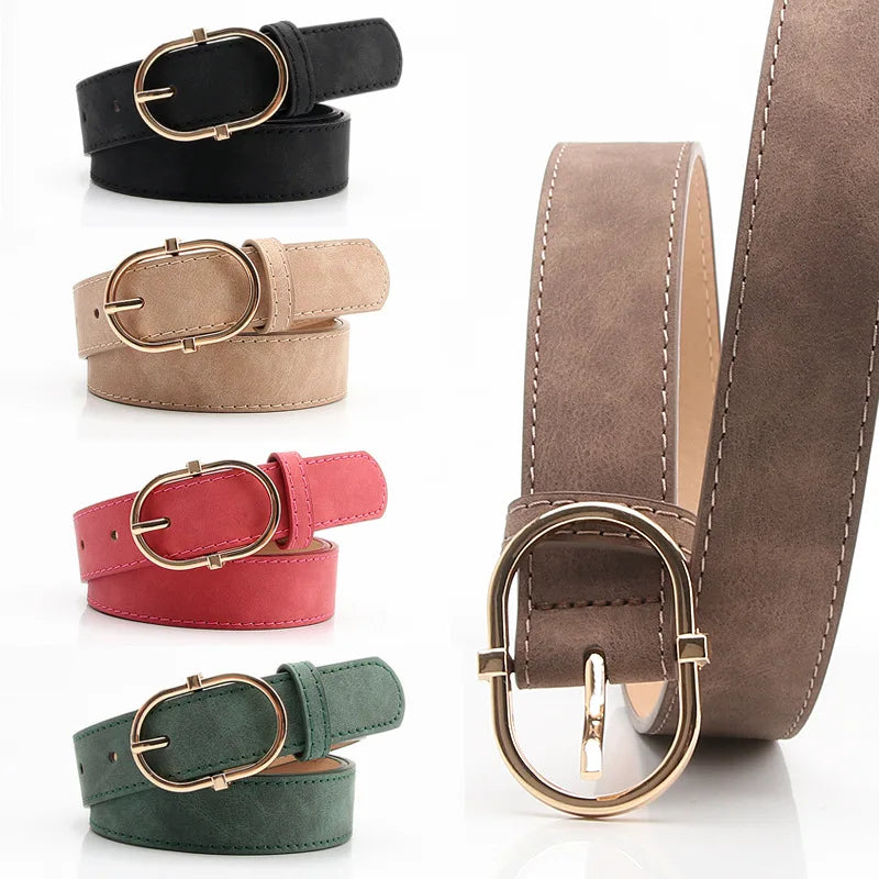 Ceinture en cuir pour femme boucle en alliage