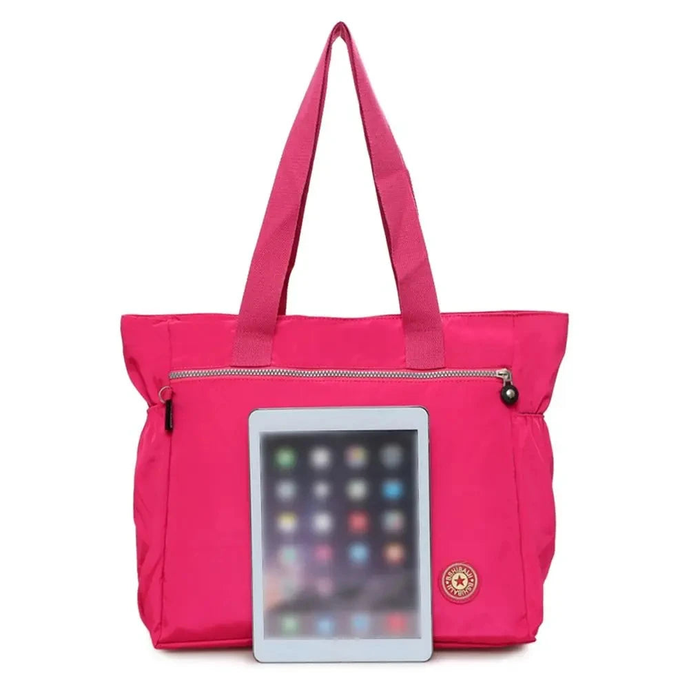Grand Sac Cabas en Nylon Femme – Fourre-Tout Grande Capacité pour Shopping