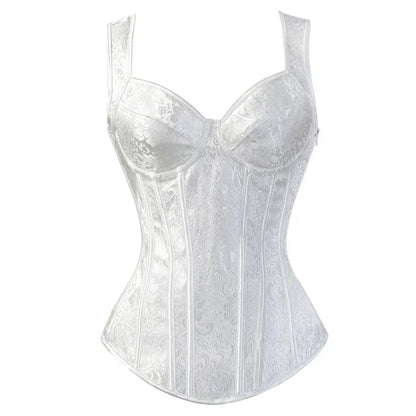 Ceinture corset noir sexy avec bretelles pour femme