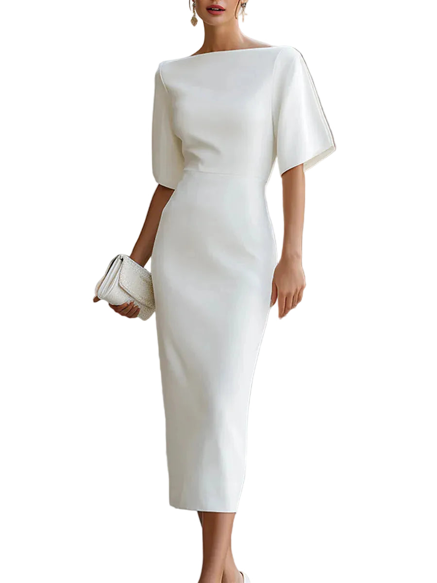 Robe Mi-Longue Élégante Amincissante – Coupe Féminine et Raffinée