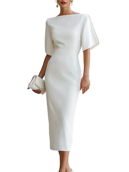 Robe Mi-Longue Élégante Amincissante – Coupe Féminine et Raffinée